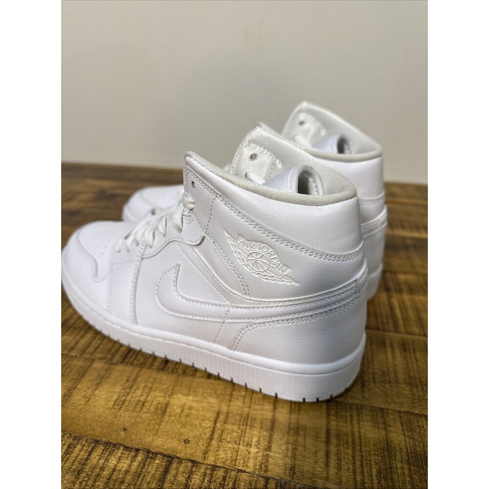 Women's Size 10 - Air Jordan 1 Mid 'Triple White' Shoes DV0991-111 - Picture 4 of 8